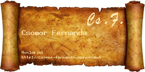 Csomor Fernanda névjegykártya